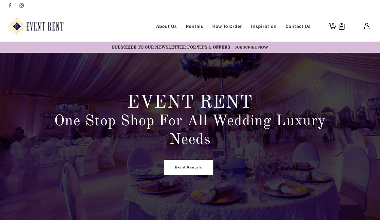 Event Rent Rentals Website